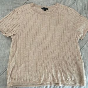 J. Crew Beige Lightweight Short-sleeved Sweater. Like new. Size large.